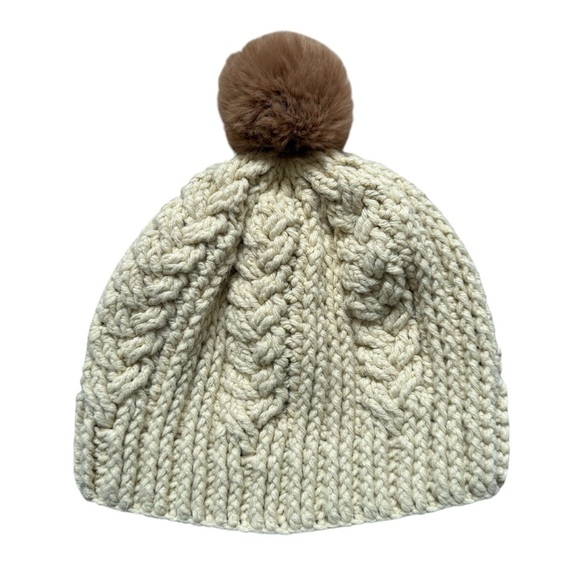 Various Accessories - Cozy Cream Knit Pom-Pom Beanie for Women’s